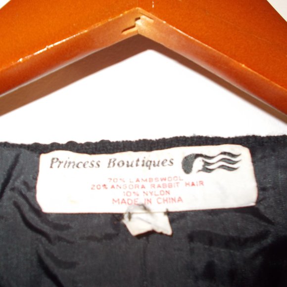 VTG Princess Boutiques Black Sequin Long Sleeve Jacket Women's L Lambswool - Picture 5 of 5